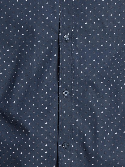 Jack & Jones JPRBLACARDIFF Print Shirt LS Navy - Herrenhemden - Herrenhemden in großen Größen