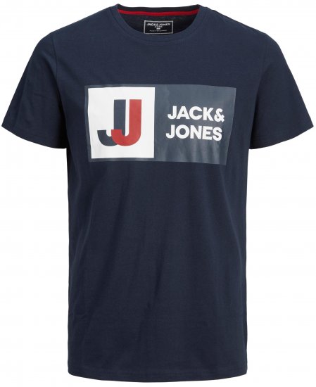 Jack & Jones JCOLOGAN TEE Navy - Herren-T-shirts - Herren-T-Shirts in großen Größen