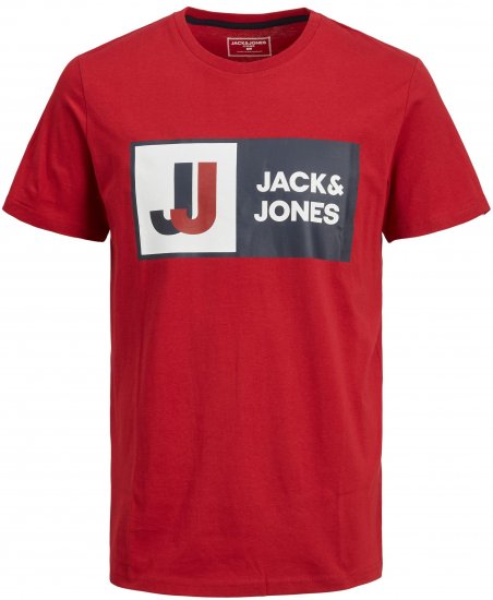 Jack & Jones JCOLOGAN TEE Red - Herren-T-shirts - Herren-T-Shirts in großen Größen