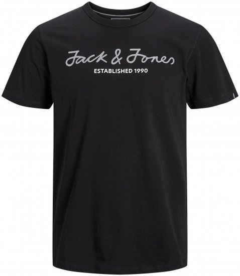Jack & Jones JCOBERG UPSCALED TEE Black - Herren-T-shirts - Herren-T-Shirts in großen Größen