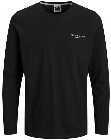 Jack & Jones JCOBERG Long sleeve T-shirt Black - Herren-T-shirts - Herren-T-Shirts in großen Größen