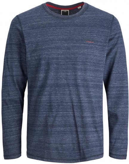 Jack & Jones JCOBERG Long sleeve T-shirt Navy - Herren-T-shirts - Herren-T-Shirts in großen Größen