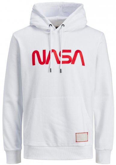 Jack & Jones JCONASA LOGO Hoodie White - Herren-sweater und -hoodies - Herren-Sweater und -Hoodies in großen Größen