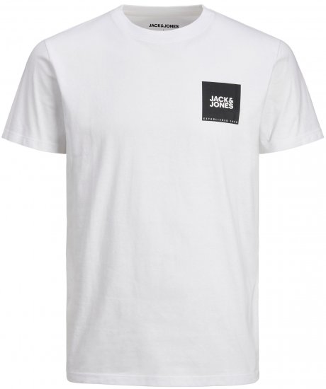 Jack & Jones JJLOCK TEE White - Herren-T-shirts - Herren-T-Shirts in großen Größen