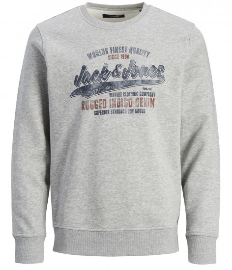 Jack & Jones JPRBLUBILLY Sweatshirt Grey - Herren-sweater und -hoodies - Herren-Sweater und -Hoodies in großen Größen