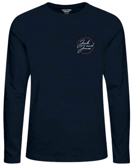 Jack & Jones JORJERRYS TEE LS Navy - Herren-T-shirts - Herren-T-Shirts in großen Größen