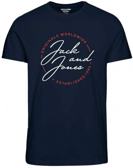 Jack & Jones JORJERRYS TEE Navy - Herren-T-shirts - Herren-T-Shirts in großen Größen
