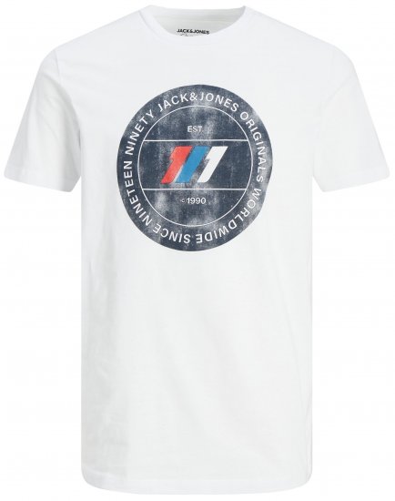 Jack & Jones JORNATE T-shirt White - Herren-T-shirts - Herren-T-Shirts in großen Größen
