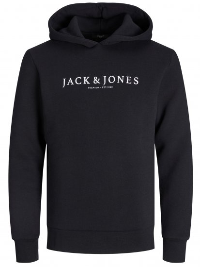 Jack & Jones JPRBLAAUGUST LOGO Hoodie Black - Herren-sweater und -hoodies - Herren-Sweater und -Hoodies in großen Größen