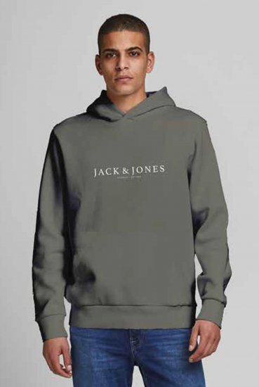 Jack & Jones JPRBLAAUGUST LOGO Hoodie Green - Herren-sweater und -hoodies - Herren-Sweater und -Hoodies in großen Größen