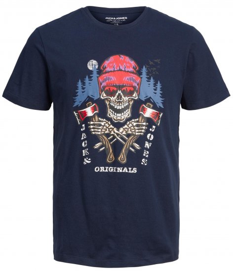 Jack & Jones JORCAPTAIN TEE Navy - Herren-T-shirts - Herren-T-Shirts in großen Größen