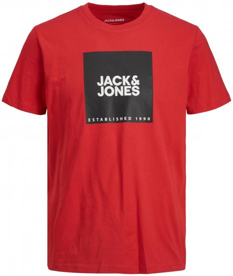 Jack & Jones JJLOCK TEE Red - Herren-T-shirts - Herren-T-Shirts in großen Größen