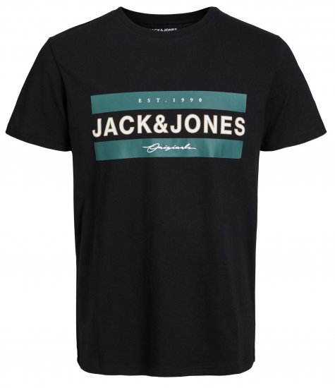 Jack & Jones JORFRIDAY T-Shirt Black - Herren-T-shirts - Herren-T-Shirts in großen Größen