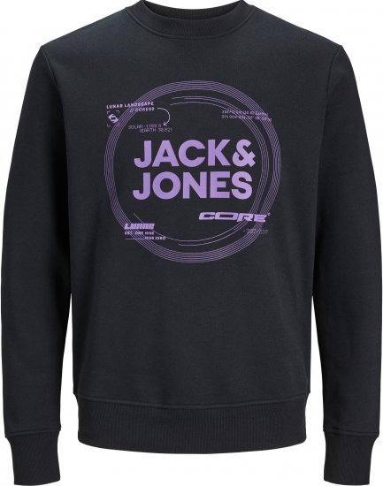 Jack & Jones JCOPILOU SWEAT CREW NECK Black - Herren-Sweater und -Hoodies in großen Größen - Herren-Sweater und -Hoodies in großen Größen