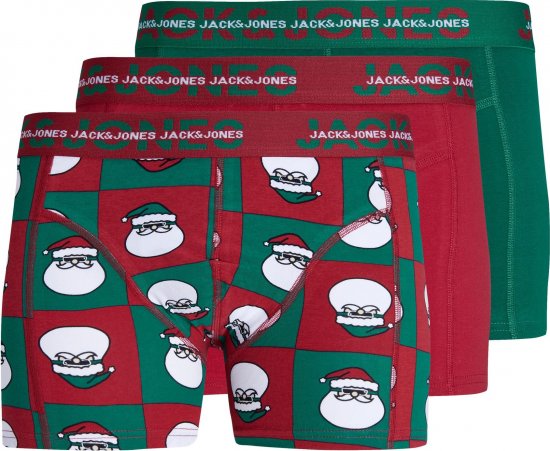 Jack & Jones JACSQUARE SANTA TRUNKS 3 PACK Aventurine - Herrenunterwäsche & Bademode in großen Größen - Herrenunterwäsche & Bademode in großen Größen