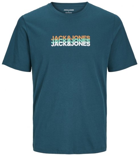 Jack & Jones JJCYBER T-Shirt Deep Teal - Herren-T-shirts - Herren-T-Shirts in großen Größen