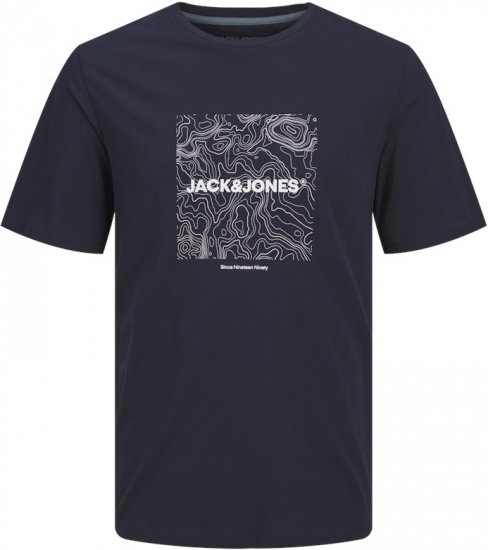Jack & Jones LINER T-Shirt Navy Blazer - Herren-T-shirts - Herren-T-Shirts in großen Größen