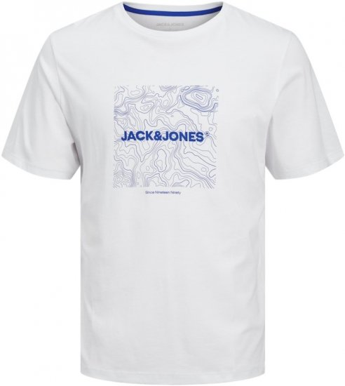 Jack & Jones LINER T-Shirt White - Herren-T-shirts - Herren-T-Shirts in großen Größen