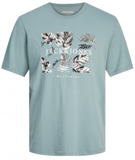 Jack & Jones JJFLOOR T-Shirt Goblin Blue - Herren-T-shirts - Herren-T-Shirts in großen Größen