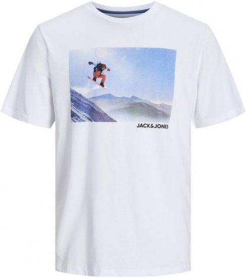 Jack & Jones MAINE T-Shirt White - Herren-T-shirts - Herren-T-Shirts in großen Größen