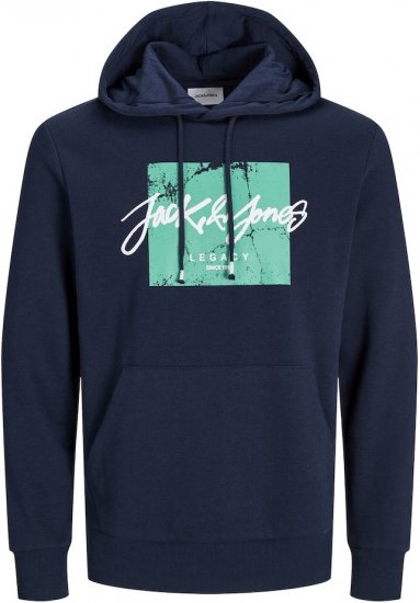 Jack & Jones Tiley Hoodie Navy Blazer - Herren-sweater und -hoodies - Herren-Sweater und -Hoodies in großen Größen