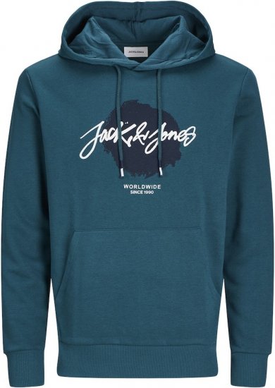 Jack & Jones Tiley Hoodie Deep Teal - Herren-sweater und -hoodies - Herren-Sweater und -Hoodies in großen Größen