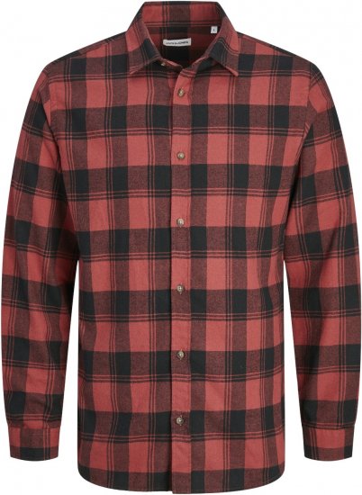 Jack & Jones JJJOSHUA Shirt Red - Herrenhemden - Herrenhemden in großen Größen