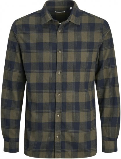 Jack & Jones JJJOSHUA Shirt Green - Herrenhemden - Herrenhemden in großen Größen