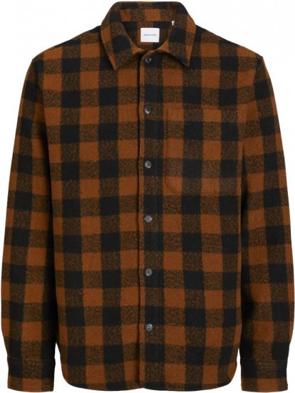 Jack & Jones ZAC Brushed Long Sleeve Overshirt Brown - Herrenhemden - Herrenhemden in großen Größen