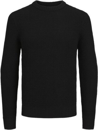 Jack & Jones LIAM Knitted Sweater Black - Herren-sweater und -hoodies - Herren-Sweater und -Hoodies in großen Größen