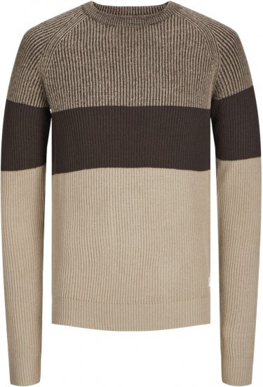 Jack & Jones PANNEL Knitted Sweater Brown - Herren-sweater und -hoodies - Herren-Sweater und -Hoodies in großen Größen