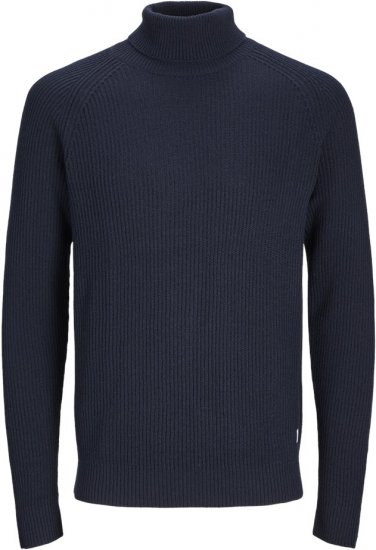 Jack & Jones PANNEL Turtleneck Knitted Sweater Navy Blazer - Herren-sweater und -hoodies - Herren-Sweater und -Hoodies in großen Größen