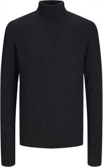 Jack & Jones PANNEL Turtleneck Knitted Sweater Black - Herren-sweater und -hoodies - Herren-Sweater und -Hoodies in großen Größen