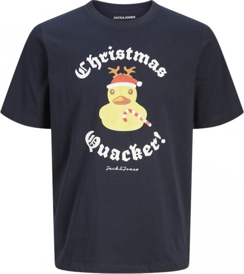 Jack & Jones XMAS Funny Christmas Quacker T-Shirt Navy - Herren-T-Shirts in großen Größen - Herren-T-Shirts in großen Größen