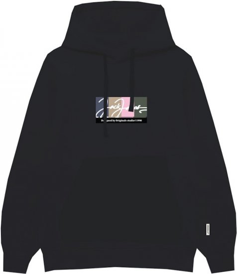 Jack & Jones PORTLAND Hoodie Black - Herren-sweater und -hoodies - Herren-Sweater und -Hoodies in großen Größen