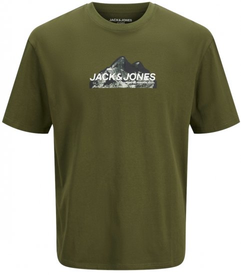 Jack & Jones JCOMOUNTAIN LOGO T-Shirt Cypress - Herren-T-shirts - Herren-T-Shirts in großen Größen