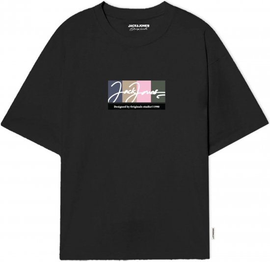 Jack & Jones Portland T-Shirt Black - Herren-T-shirts - Herren-T-Shirts in großen Größen