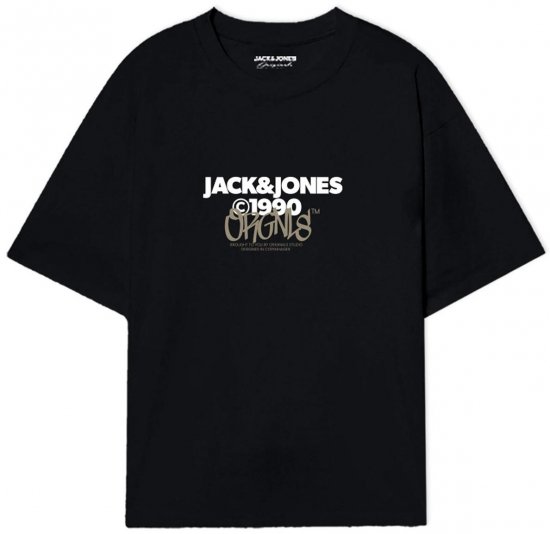 Jack & Jones JORBUSHWICK T-Shirt Black - Herren-T-shirts - Herren-T-Shirts in großen Größen
