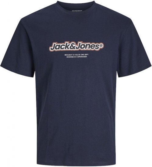 Jack & Jones ESTERBRO Newton T-Shirt Blue - Herren-T-shirts - Herren-T-Shirts in großen Größen