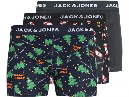 Jack & Jones HOLLY JOLLY Trunks 3-Pack Black - Herrenunterwäsche & bademode - Herrenunterwäsche & Bademode in großen Größen