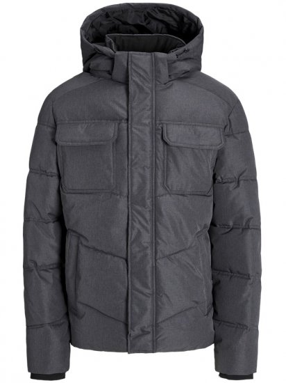 Jack & Jones Morgan Puffer Jacket Dark Grey Melange - Herren jacken - Herren Jacken in großen Größen