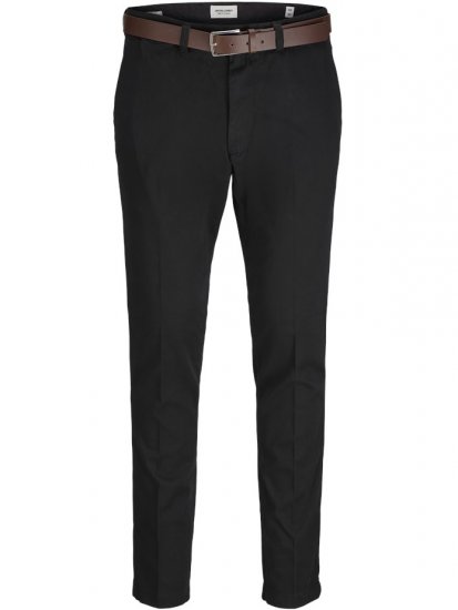 Jack & Jones Marco Franco Chino With Belt Black - Herren-jeans & -hosen - Herren-Jeans & -Hosen in großen Größen