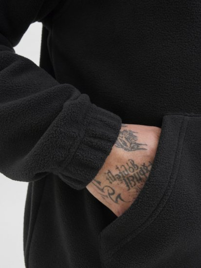 Jack & Jones Soho Half Zip Fleece Sweatshirt Black - Herren-sweater und -hoodies - Herren-Sweater und -Hoodies in großen Größen