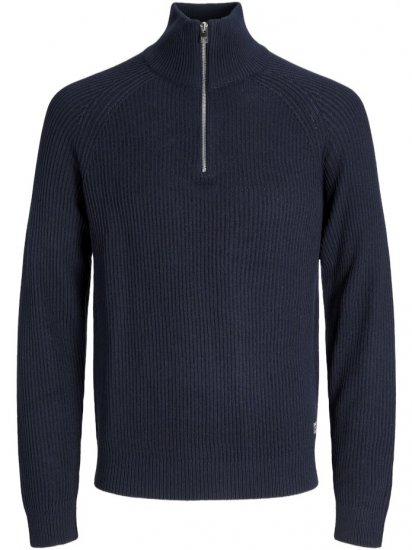 Jack & Jones Pannel Knit Half Zip Pullover Sky Captain - Herren-sweater und -hoodies - Herren-Sweater und -Hoodies in großen Größen