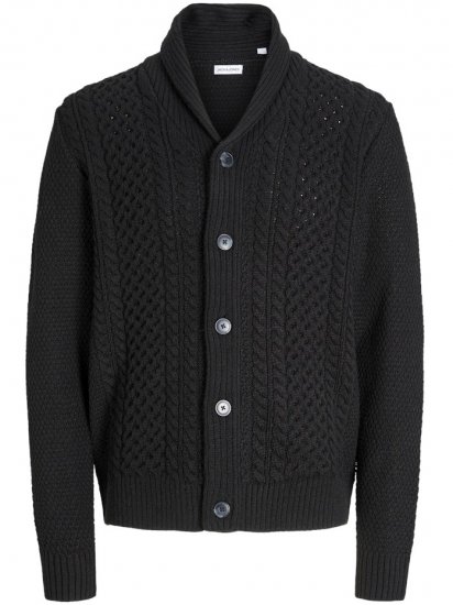 Jack & Jones Paul Shawl Knit Cardigan Black - Herren-sweater und -hoodies - Herren-Sweater und -Hoodies in großen Größen