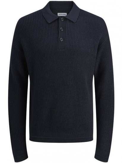 Jack & Jones Kaito Knit Polo Pullover Sky Captain - Herren-sweater und -hoodies - Herren-Sweater und -Hoodies in großen Größen