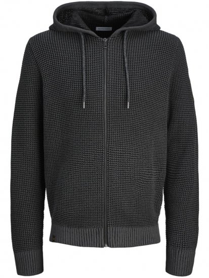 Jack & Jones Zip Knit Hoodie Black - Herren-sweater und -hoodies - Herren-Sweater und -Hoodies in großen Größen