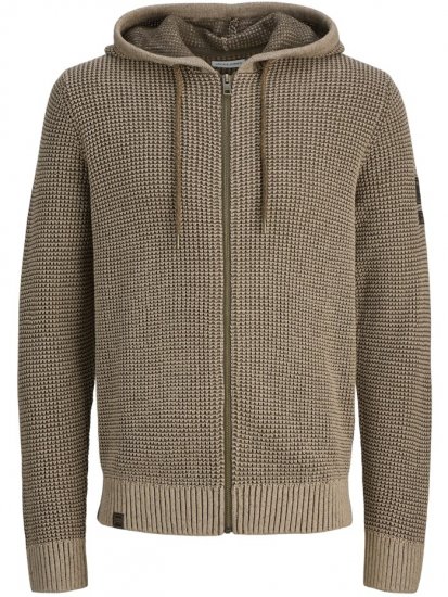 Jack & Jones Zip Knit Hoodie Crockery - Herren-sweater und -hoodies - Herren-Sweater und -Hoodies in großen Größen