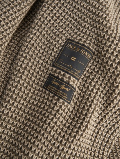 Jack & Jones Zip Knit Hoodie Crockery - Herren-sweater und -hoodies - Herren-Sweater und -Hoodies in großen Größen