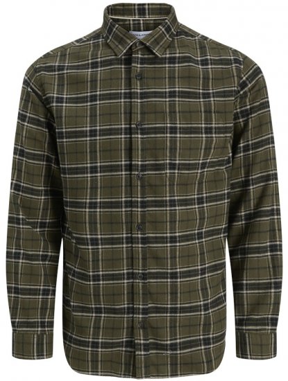 Jack & Jones James Long Sleeve Flannel Shirt Rosin - Herrenhemden in großen Größen - Herrenhemden in großen Größen